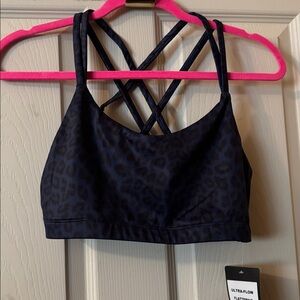 New Vie Active Navy Blue Leopard Sports  Bra